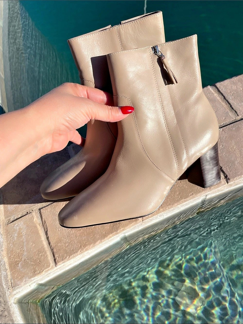 Ankle Boot Leather Beige US 8M
